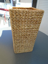 HOHER BLUMENÜBERTOPF AUS WASSERHYAZINTHE HÖHE 40 cm QUADRATISCH INNENRAUM DEKO