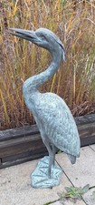 Kranich.Bronze.Wasserspiel.85 cm.Patina.Garten.