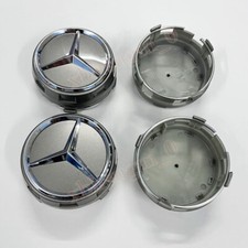 4X Für Mercedes Benz AMG Felgen Radkappen Blenden Reifen Abdeckung Grau 75mm