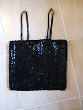 schwarzes Pailetten Top mit