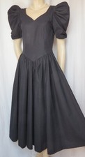 Laura Ashley Abendkleid 36 schwarz vintage Kleid Baumwolle Ballkleid Theater