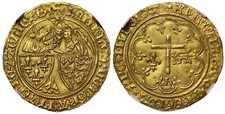 Henry VI Gold Salut d'Or Amiens Mint MS63, mm Osterlamm