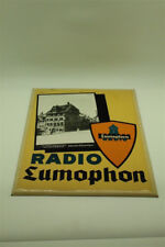 RADIO LUMOPHON Imoglasschild Dürerhaus Nürnberg Stadt d.Reichsparteitage D 1935