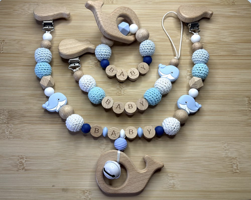 Holzwal set schnullerkette mit - schnullerkette,