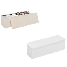 135L Sitzbank mit Stauraum Faltbarer Sitzhocker Truhenbank Sitztruhe Fußhocker