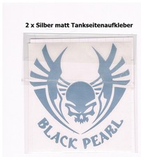 2x Black Pearl Skull Sticker -