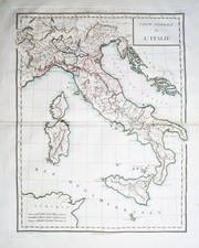 Italia Italy Italien carta map Karte incisione engraving Mentelle Chanlaire 1797