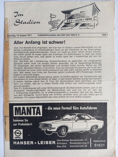 Fussball programm amateurliga - programm,