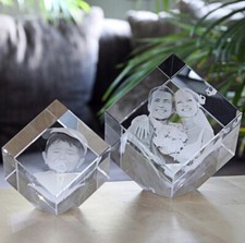 CC80 Glas 3D Lasergravur