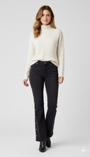 Schwarze Damen Jeans Senkrecht