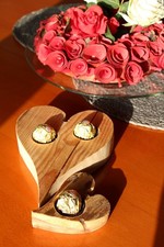 Advent- Deko-Rustikal 2 Herzen aus Kiefer/Lärc   Weihnachten-Geschenk-Upcycling,