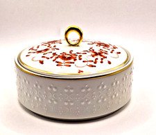 PGH Porzellan Deckeldose Dose mit Deckel Handbemalt rote Blume Bonboniere 915