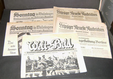 4 alte  Tageszeitungen aus Thüringen und Sachsen" von 1938/39