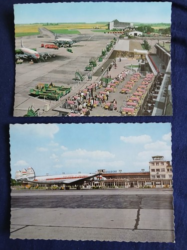 Zwei ansichtskarten flughafen - ansichtskarten,