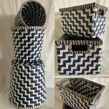 2er o 3er Set Korb Aufbewahrung Papierkorb Blumen Schrank Griffe geflochten