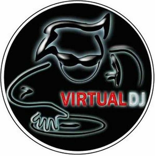 Virtual logo sticker - virtual, round