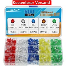 LED Dioden, Leuchtdioden, Farb LEDs 500 Stück Sortiment 5 Farben