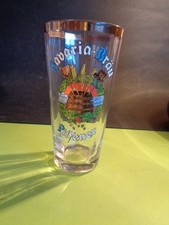 Altes 5/20 Ltr.Bierglas Bavaria-Bräu Aschaffenburg emailliert !!