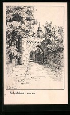 Künstler-AK Hohensolms, Altes Tor 1927 
