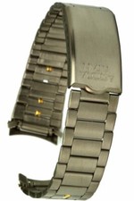 Titan Uhrenarmband mit Rundanschluss + Faltschliesse 18mm Ersatz Gliederarmband