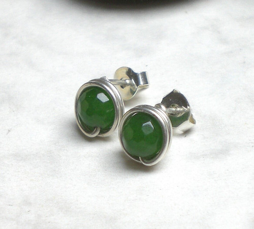Grüne jade ohrstecker - grüne,
