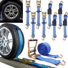 4x Autotransport Spanngurt 50mm Radsicherung Zurrgurt PKW Trailer KFZ Reifengurt