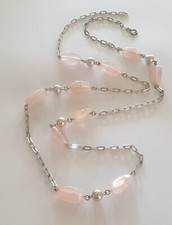 VINTAGE Rosenquarz Halskette