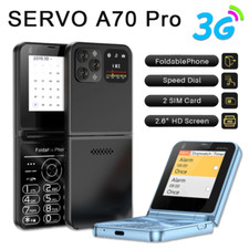 SERVO 3G Faltbares Handy 2 SIM-Karte Blacklist Kurzwahl Taschenlampe Handy