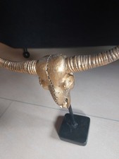 Deko Stierkopf Bulle, Standfigur , Gold , Schwarz