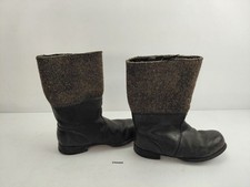 Paar Stiefel Filz Leder Militär NVA Uniform Schuhe Bekleidung alt antik #259495