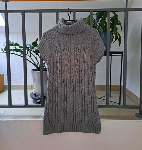 Damen strickpullunder grau - strickpullunder,