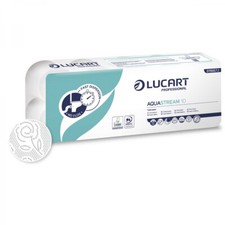 Lucart Aquastream 10 Toilettenpapier WC-Papier 2-lagig hochweiß 120 Rollen