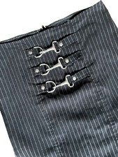 Vintage Lip Service Gothic Black White Pencil Skirt Size M