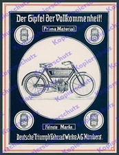 orig. Reklame Triumph-Fahrrad-Werke AG Nürnberg Arbeiter Firmengeschichte 1906