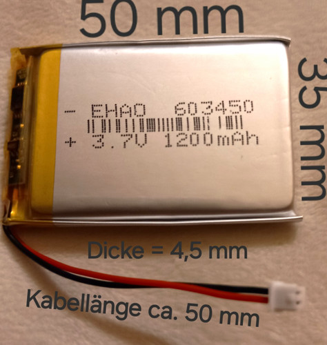 Lipo akku 1200mah 603450 - lipo,