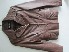 Jacke / Blazer  braunes weiches Leder  Croco-Prägung  Gr 36  von Tristano Onofri