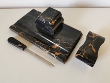 Schreibtischset Marmor Schwarz