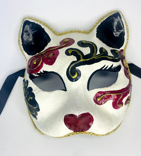 Handbemalte katzenmaske - handbemalte,