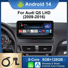 10,25" DAB+ Android 14 Autoradio CarPlay 128GB GPS Navi Für Audi Q5 8R 2009-2016