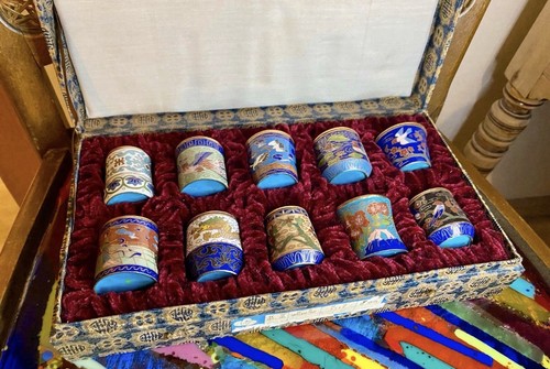 Cloisonné döschen set - döschen,