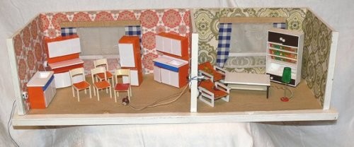 Puppenstube mit möbel 70er - mit,