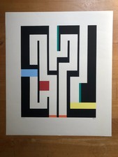 Walter Dexel, Farbserigrafie "Weiße Zeichen" 66/150, signiert