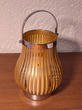 Laterne mit LED-Echtwachskerze ELAMBIA goldfarben ca. 20 cm Höhe