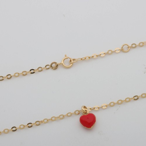 Goldkette herz anhänger rot - herz,