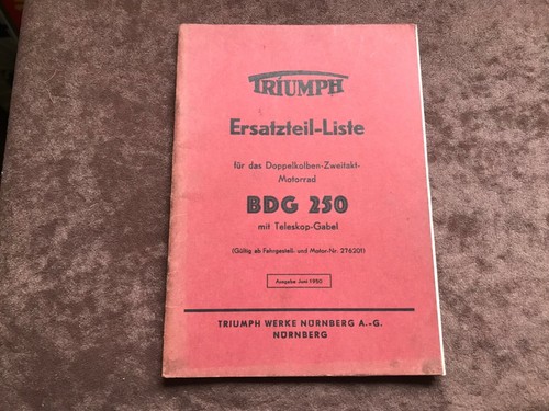 Ersatzteilliste triumph bdg - ersatzteilliste,