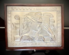 Schatulle aus Holz und 925er Silber mit Pokerkarten und silbernen Mogetta-Würfeln