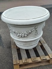 massive Steinfigur Pflanztopf  57x52cm 64kg Amphore Pflanzkübel Garten Deko