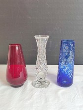 3 Glasvasen geschliffen