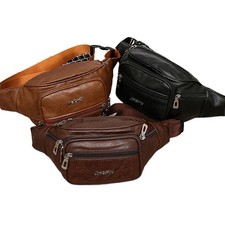 NEU Herren Damen PU Leder Bauchtasche Gürteltasche Hüfttasche Freizeit Sport