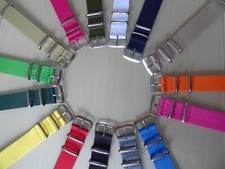 Nato Band Nylon  20 mm  Dornschließe Textil Uhrband versch. Farben uni
